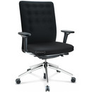 ID Trim, With lumbar support, FlowMotion-with tilt mechanism, with seat depth adjustment, With 3D-armrests, 5 star foot, polished aluminium, Seat and back Plano, Nero, Hard castors for carpets