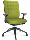 ID Trim, With lumbar support, FlowMotion-with tilt mechanism, with seat depth adjustment, With 3D-armrests, 5 star foot , basic dark plastic, Seat and back Plano, Avocado