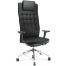 ID Trim L, FlowMotion with seath depth adjustment, With 3D-armrests, Basic dark, Leather nero, Hard castors for carpets