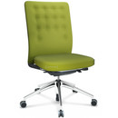 ID Trim, With lumbar support, FlowMotion-with tilt mechanism, with seat depth adjustment, Without armrests, 5 star foot, polished aluminium, Seat and back Plano, Avocado, Hard castors for carpets