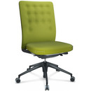 ID Trim, Without lumbar support, FlowMotion-with tilt mechanism, with seat depth adjustment, Without armrests, 5 star foot , basic dark plastic, Seat and back Plano, Avocado, Soft castors for hard floor surfaces