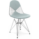 Seat Cushion for Wire Chair (DKR/DKW/DKX/LKR), Seat and backrest cushion (Bikini), Hopsak, Ice blue / ivory