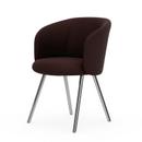 Mikado Armchair, Aluminium polished, Plano, Dark red / nero, Glides for carpets