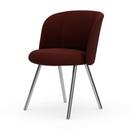 Mikado Side Chair, Aluminium polished, Dumet, Dark red melange, Glides for carpets