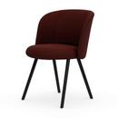 Mikado Side Chair, Aluminium powder coated basic dark, Dumet, Dark red melange, Glides for carpets