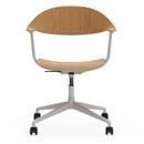 Mynt Office Svivel Chair four-star base, Natural oak, protective varnish, Without upholstery, Without upholstery, Deep black, Hard castors for carpets