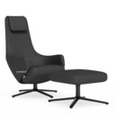 Repos, Chair Repos & Ottoman, Fabric Dumet carbon/black, 46 cm, Basic dark