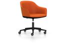 Softshell Chair with five star base, Aluminum base powder coated basic dark, Plano, Orange