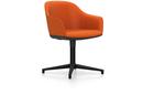Softshell Chair with four star base, Aluminum base powder coated basic dark, Plano, Orange