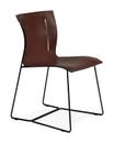 Cuoio Chair, Leather Saddle maron, Without armrests