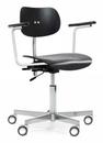 S 197 R20, With armrests, Black stained beech, Chrome plated/polished aluminum, Standard castors chrome for hard floor
