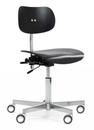 S 197 R20, Without armrests, Black stained beech, Chrome plated/polished aluminum, Standard castors chrome for hard floor