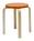 Artek - Stool E60, Seat lacquered orange, Legs birch clear varnished