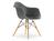 Vitra - Eames Plastic Armchair RE DAW, Granite grey, With seat upholstery, Dark grey, Standard version - 43 cm, Yellowish maple