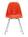 Vitra - Eames Fiberglass Chair DSX, Eames red orange, Polished chrome