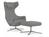 Vitra - Grand Repos, Chair Grand Repos & Ottoman, Fabric Cosy 2 Pebble Grey, 41 cm, Polished