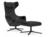 Vitra - Grand Repos, Chair Grand Repos & Ottoman, Leather Premiun nero, 46 cm, Basic dark