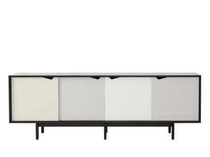 S1 Sideboard Black lacquered - Creme/grey