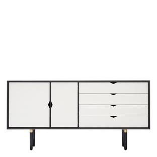 S6 Sideboard Black lacquered|White