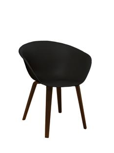 Duna 02 Wood Seat black + base wenge
