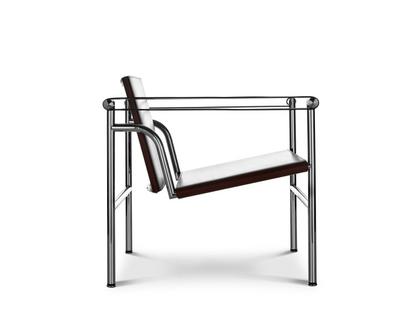 1 Fauteuil dossier basculant Chrome-plated|Butt leather, black