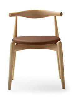CH20 Elbow Chair Lacquered oak|Leather cognac