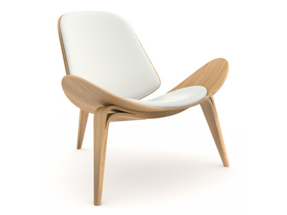 CH07 Shell Chair Oiled oak|Leather white