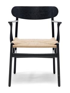 CH26 Dining Chair Black lacquered oak|Natural