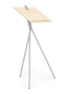 Notos Standing desk Clear lacquered maple / white aluminium RAL 9005