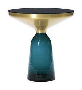Bell Side Table Brass with clear varnish|Montana blue
