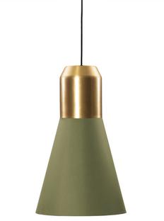 Bell Light Brass|Green fabric, H 35 x ø 32 cm
