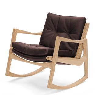 Euvira Rocking Chair Soft Oak|Classic leather chocolate