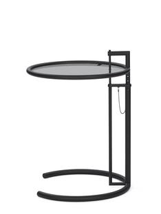Adjustable Table E 1027 Black Version Smoked glass grey