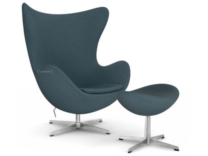 Egg Chair Divina|Divina 181 - Charcoal|Satin polished aluminium|With footstool