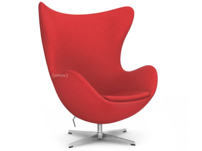 Egg Chair Divina|Divina 623 - Red|Satin polished aluminium|Without footstool