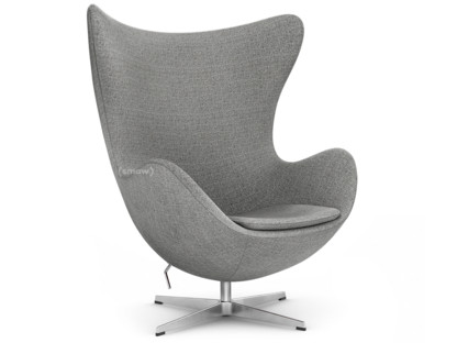 Egg Chair Hallingdal 65|130 - Grey|Satin polished aluminium|Without footstool