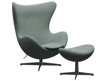 Egg Chair Re-wool|868 - Light aqua / natural|Black|With footstool