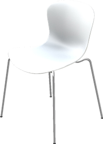 NAP Stacking Chair Special height 47,5 cm|Milk White|Chrome