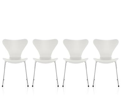 Series 7 Promotion Set of 4 Seat white coloured ash, base chrome plated