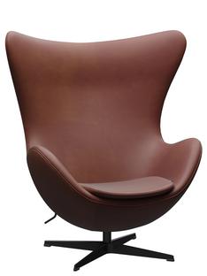 Egg Chair Anniversary Edition Leather Grace chestnut|Without footstool