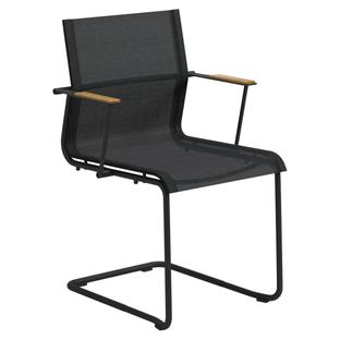 Sway Chair Powder coated anthracite|Fabric Sling anthracite|With armrests