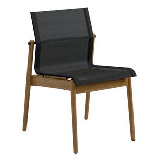 Sway Teak Chair Powder coated anthracite|Fabric Sling anthracite|Without armrests