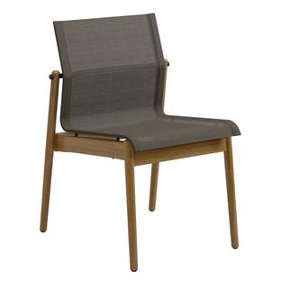 Sway Teak Chair Powder coated anthracite|Fabric Sling granite|Without armrests