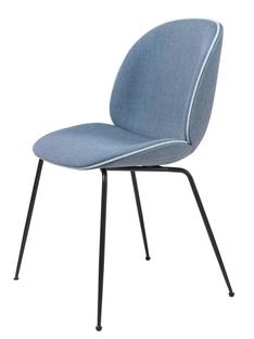 Beetle Dining Chair Fully Upholstered Jeans blue / Black matt