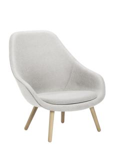 About A Lounge Chair High AAL 92 Divina Melange 120 - light grey|Soap treated oak|With seat cushion