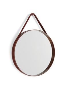 Strap Mirror No 2 ø 50 cm|Dark brown