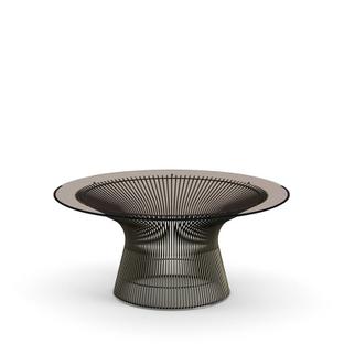 Platner Sofa Table Small (diameter 91,5 cm)|Bronze, metallic|Bronzed glass