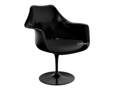 Saarinen Tulip Armchair Swivel|Seat cushion|Black|Black (Eva 138)