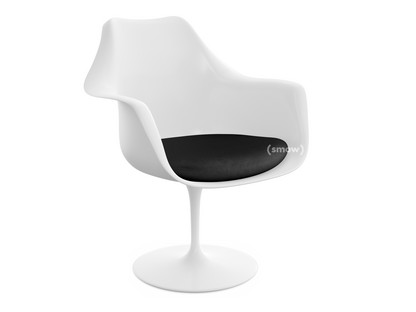 Saarinen Tulip Armchair Static|Seat cushion|White|Black (Eva 138)