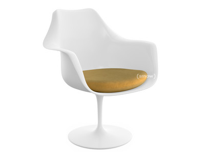 Saarinen Tulip Armchair Swivel|Seat cushion|White|Gold (Eva 154)